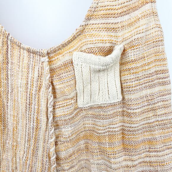 Cleo + Wolf Womens Country Cottagecore Yarn Dye A-Line Tank Dress Size S Beige - Picture 7 of 13